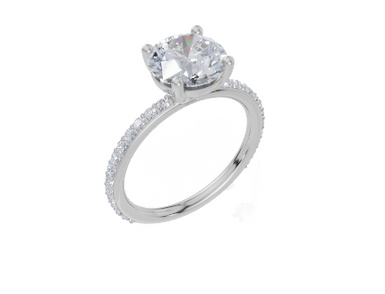 18ct White Gold Round Cut 2.33 Carat tw of Lab-Grown Diamond Ring