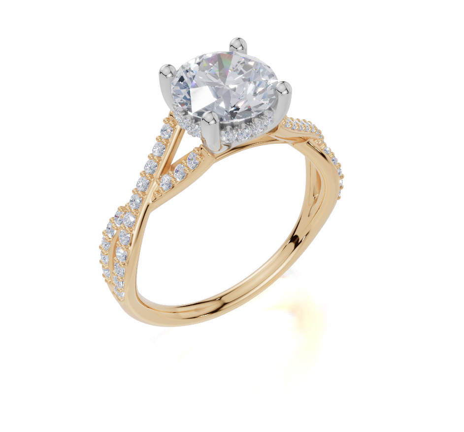 18ct Yellow Gold Round Cut 1.88 Carat tw of Lab-Grown Diamond Ring