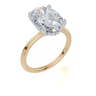 18ct Yellow Gold Oval Cut 4.10 Carat tw of Lab-Grown Diamond Ring
