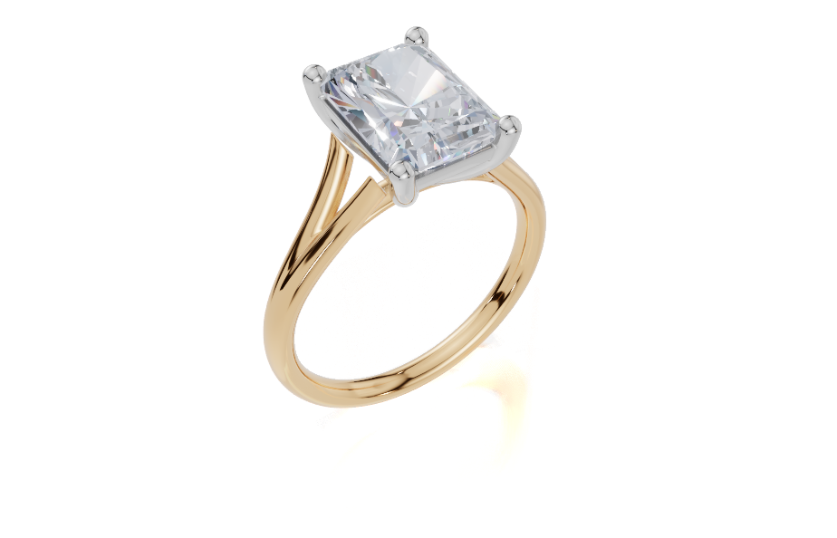 18ct Yellow Gold Radiant Cut 3.00 Carat of Lab-Grown Diamond Ring