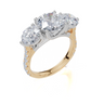 18ct Yellow Gold Round Cut 3.94 Carat tw of Lab-Grown Diamond Ring