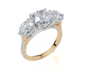 18ct Yellow Gold Round Cut 3.94 Carat tw of Lab-Grown Diamond Ring