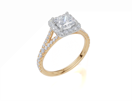 18ct Yellow Gold Princess Cut 1.24 Carat tw of Lab-Grown Diamond Ring