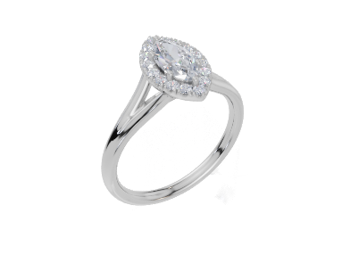 18ct White Gold Marquise Cut 0.66 Carat tw of Lab-Grown Diamond Ring