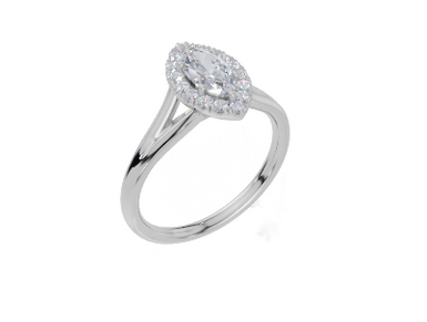 18ct White Gold Marquise Cut 0.66 Carat tw of Lab-Grown Diamond Ring