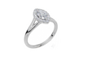 18ct White Gold Marquise Cut 0.66 Carat tw of Lab-Grown Diamond Ring