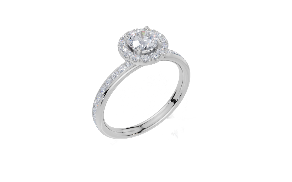 18ct White Gold Round Cut 1.00 Carat tw of  Diamond Ring