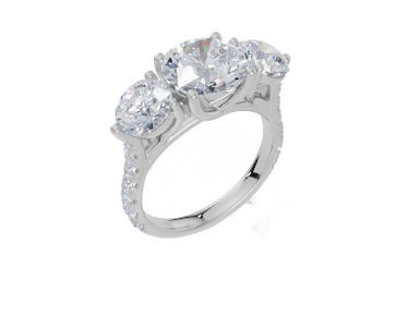 18ct White Gold Round Cut 3.94 Carat tw of Diamond Ring