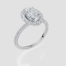18ct White Gold Oval Cut 2.12 Carat tw of  Diamond Ring