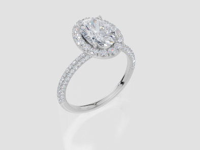 18ct White Gold Oval Cut 2.12 Carat tw of  Diamond Ring