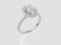 18ct White Gold Oval Cut 2.12 Carat tw of  Diamond Ring