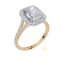 18ct Yellow Gold Radiant Cut 2.67 Carat tw of Lab-Grown Diamond Ring