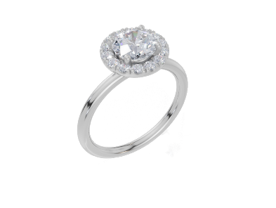 18ct White Gold Round Cut 1.27 Carat tw of Lab-Grown Diamond Ring