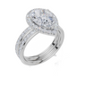 18ct White Gold Pear Cut 2.63 Carat tw of Lab-Grown Diamond Ring and 18ct White Gold 0.35 Carat tw of Lab-Grown  Diamond Band