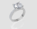 18ct White Gold Round Cut 3.42 Carat tw of Lab-Grown Diamond Ring and 18ct White Gold 0.36 Carat tw of Lab-Grown  Diamond Band