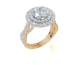 18ct Yellow Gold Round Cut 2.31 Carat tw of  Diamond Ring and 18ct Yellow Gold 0.30 Carat tw of   Diamond Band