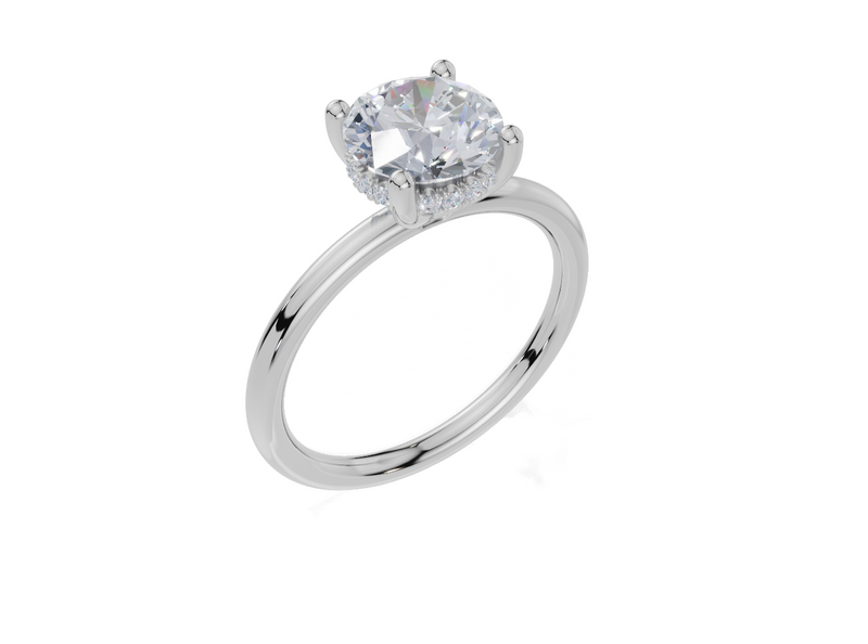 18ct White Gold Round Cut 1.58 Carat tw of  Diamond Ring
