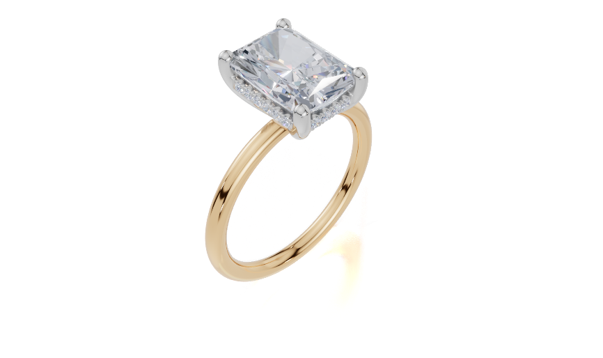 18ct Yellow Gold Radiant Cut 3.10 Carat tw of Lab-Grown Diamond Ring
