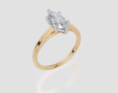 18ct Yellow Gold Marquise Cut 1.00 Carat of Lab-Grown Diamond Ring