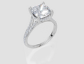 18ct White Gold Cushion Cut 3.43 Carat tw of  Diamond Ring