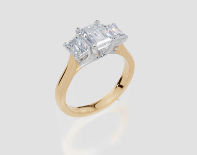 18ct White Gold Emerald Cut 1.66 Carat tw of Diamond Ring