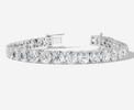 18CT White Gold Round Cut 27.75 Carat tw of Diamonds Tennis Bracelet