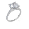 18ct White Gold Round Cut 3.42 Carat tw of  Diamond Ring