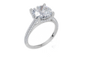 18ct White Gold Round Cut 3.42 Carat tw of  Diamond Ring