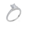 18ct White Gold Emerald Cut 1.32 Carat tw of Lab-Grown Diamond Ring
