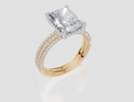 18ct Yellow Gold Radiant Cut 3.42 Carat tw of Lab-Grown Diamond Ring and 18ct Yellow Gold 0.38 Carat tw of Lab-Grown  Diamond Band