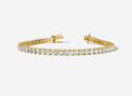 18ct Yellow Gold Round Cut 7.05 Carat tw of Diamonds Tennis Bracelet