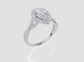 18ct White Gold Pear Cut 1.61 Carat tw of  Diamond Ring