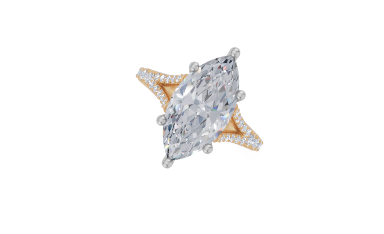 18ct Yellow Gold Marquise Cut 3.33 Carat tw of  Diamond Ring