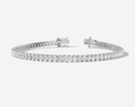 9CT White Gold Oval Cut 3.75 Carat tw of Diamonds Tennis Bracelet