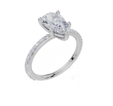 18ct White Gold Pear Cut 1.82 Carat tw of  Diamond Ring