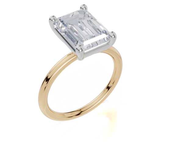 18ct Yellow Gold Emerald Cut 4.00 Carat of  Diamond Ring