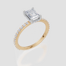 18ct Yellow Gold Emerald Cut 1.38 Carat tw of Lab-Grown Diamond Ring