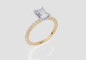 18ct Yellow Gold Emerald Cut 1.38 Carat tw of Lab-Grown Diamond Ring