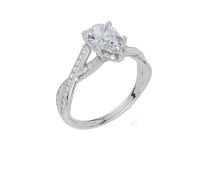 18ct White Gold Pear Cut 1.29 Carat tw of  Diamond Ring