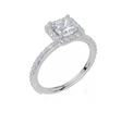 18ct White Gold Princess Cut 1.23 Carat tw of Lab-Grown Diamond Ring