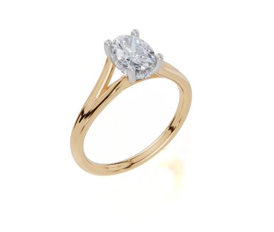 18ct Yellow Gold Oval Cut 0.80 Carat tw of Lab-Grown Diamond Ring