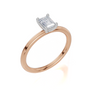 18ct Rose Gold Emerald Cut 0.50 Carat of  Diamond Ring