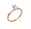 18ct Rose Gold Emerald Cut 0.50 Carat of  Diamond Ring