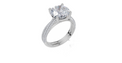 18ct White Gold Round Cut 3.32 Carat tw of  Diamond Ring and 18ct White Gold 0.36 Carat tw of   Diamond Band