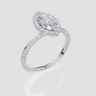 18ct White Gold Marquise Cut 1.27 Carat tw of  Diamond Ring