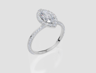 18ct White Gold Marquise Cut 1.27 Carat tw of  Diamond Ring