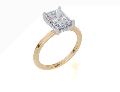 18ct Yellow Gold Radiant Cut 2.08 Carat tw of  Diamond Ring