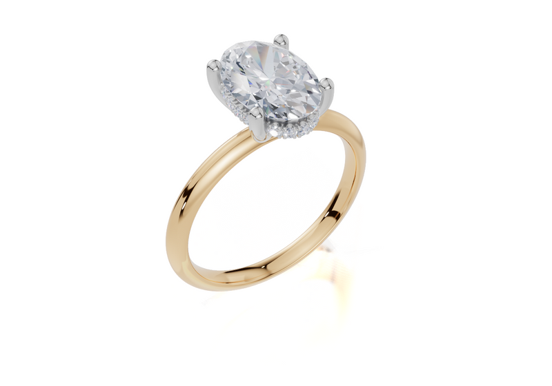18ct Yellow Gold Oval Cut 2.09 Carat tw of Lab-Grown Diamond Ring