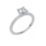18ct White Gold Round Cut 1.12 Carat tw of Lab-Grown Diamond Ring