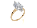 18ct Yellow Gold Marquise Cut 3.11 Carat tw of  Diamond Ring